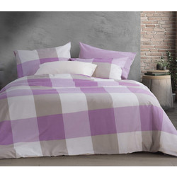 Nef-Nef Σετ Σεντόνια Διπλά Βαμβακερά 200x270 Casual Check Mauve