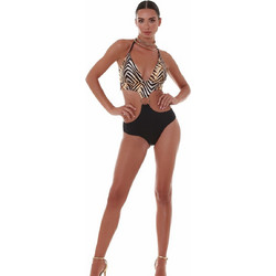 Bluepoint Ολόσωμο Μαγιό Μονοκίνι Animal Print Μπεζ Μαύρο 25058037-19
