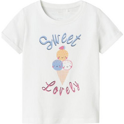 Name It Sweet Lovely Παιδικό T-Shirt Κοντομάνικο Λευκό Γαλάζιο Ροζ 13228145