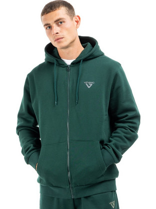 Venimo Ανδρική Ζακέτα Fleece με Κουκούλα και Φερμουάρ Χακί 17-21200901-061