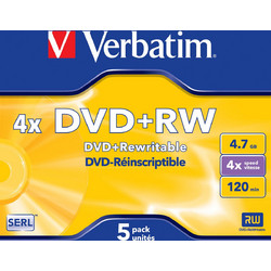 Verbatim 43229 Εγγράψιμα DVD+RW 4x 4.7GB 5τμχ