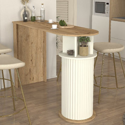 Megapap Τραπέζι Μπαρ Bohema Sepet Oak Ivory 150x51 6x101 GP042-0321,1