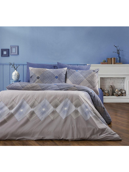 Dimcol Σετ Σεντόνια Υπέρδιπλα 220x240 Καλλιρόη 604 Grey Blue