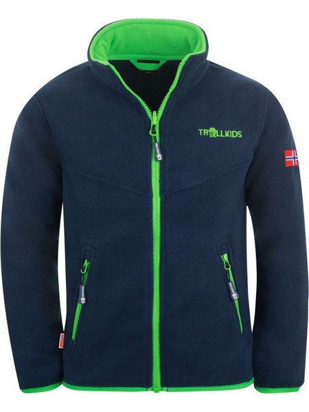 Trollkids Παιδική Ζακέτα Φούτερ με Φερμουάρ Navy Μπλε Lime 414-100