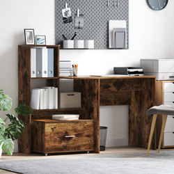 vidaXL Γραφείο Reception Ξύλινο με Βιβλιοθήκη 131.5x50x106.5cm 3337269
