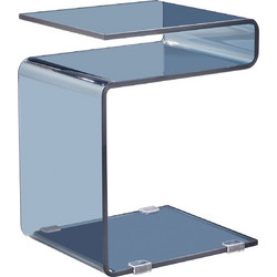 Woodwell Glasser smoke Βοηθητικό Τραπεζάκι Σαλονιού Γυάλινο Μ48xΠ38xΥ42cm ΕΜ735,1