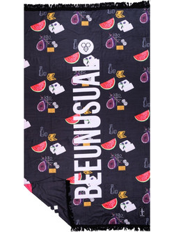 Bee Unusual Feta Watermelon Πετσέτα Θαλάσσης Μαύρη 100x180cm BT-251616