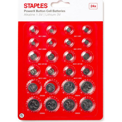 Staples PowerX Alcaline Lithium Coin Cells Multipack 24τμχ