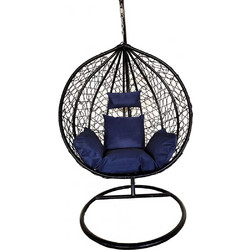 Heinner Κρεμαστή Κούνια Φωλιά Wicker Μαύρη DSAB002