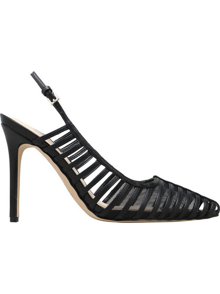 Nine West Γόβες Slingback Δερμάτινες με Τακούνι Στιλέτο Μαύρες FILANE3-001
