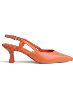 Tamaris Γόβες Slingback Δερμάτινες με Λεπτό Χαμηλό Τακούνι Πορτοκαλί 1-29504-42-606