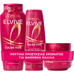 L'Oreal Paris Elvive Color Vive Σετ Περιποίησης Μαλλιών Conditioner 300ml + Μάσκα 300ml + Σαμπουάν 400ml