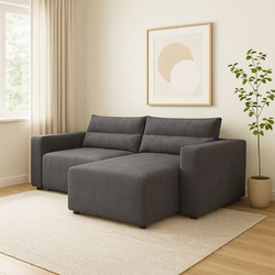Alphab2b Γωνιακός Καναπές Κρεβάτι Γκρι 245x148x94cm GR-SILV-M14