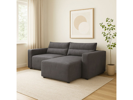 Alphab2b Γωνιακός Καναπές Κρεβάτι Γκρι 245x148x94cm GR-SILV-M14
