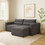 Alphab2b Γωνιακός Καναπές Κρεβάτι Γκρι 245x148x94cm GR-SILV-M14