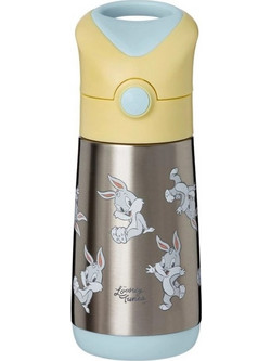 B.Box Looney Tunes Παιδικό Παγούρι Θερμός Ανοξείδωτο BPA Free με Καλαμάκι Ασημί Κίτρινο 350ml