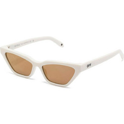 Off White OERI13B F24 Γυναικεία Γυαλιά Ηλίου Cat Eye Κοκάλινα Λευκά με Καφέ Φακό