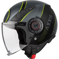 Axxis Metro S Techno Β3 Grey Matt Fluo Yellow Black Κράνος Μηχανής Jet 1200gr