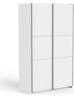 InsideHome Δίφυλλη Ντουλάπα Ρούχων Συρόμενη Ghost Λευκή 117x60x203cm 0181.CB01