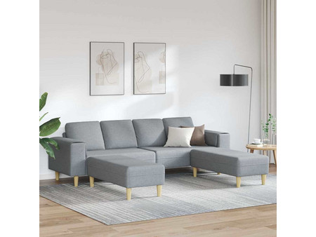 vidaXL Καναπές σε σχήμα Π Γκρι 250x188x76cm 3335112
