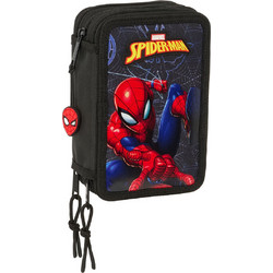 Safta Spider-Man Attack Κασετίνα Γεμάτη με 3 Θήκες Μαύρη S4311721