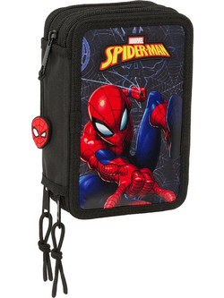 Safta Spider-Man Attack Κασετίνα Γεμάτη με 3 Θήκες Μαύρη S4311721