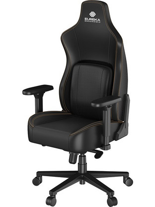 Eureka Καρέκλα Gaming Δερματίνης Μαύρη ERK-GC08-B-GR