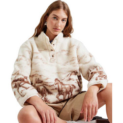 Levi's Kasey Γυναικείο Φούτερ Fleece Oversized με Τσέπες Εκρού 003ZA-0000
