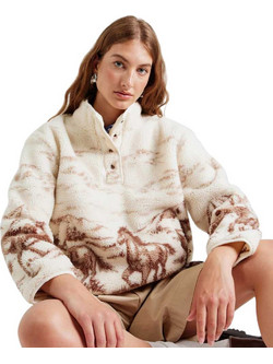 Levi's Kasey Γυναικείο Φούτερ Fleece Oversized με Τσέπες Εκρού 003ZA-0000