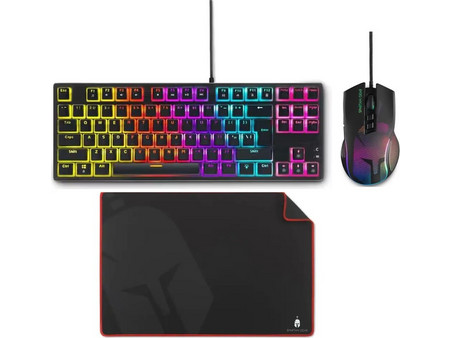 Gear Lochos 2 Combo Μηχανικό Gaming Πληκτρολόγιο TenKeyLess με Custom Red Διακόπτες RGB Black