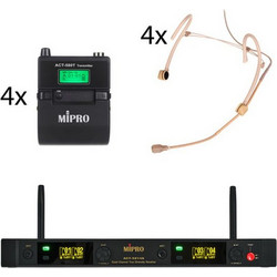 MIPRO ACT-5800 Quad Σετ 4 Ασύρματα Χειλόφωνα Πέτου XLR