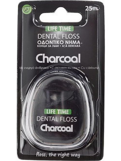 Life Time Charcoal Οδοντικό Νήμα 25m