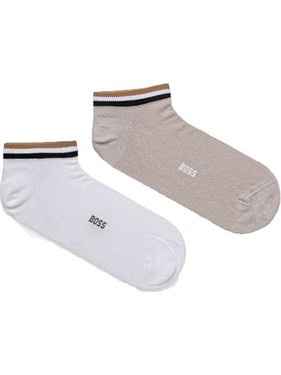 Hugo Boss Ανδρικές Κάλτσες Κοντές Λευκές Μπεζ 2Pack 50491192-270