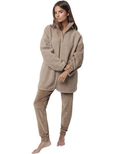 Admas Γυναικεία Ρόμπα Χειμωνιάτικη Fleece Καφέ 67323