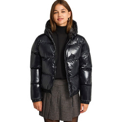 Funky Buddha Γυναικείο Μπουφάν Χειμωνιάτικο Puffer Κοντό Μαύρο FBL012-103-01