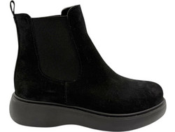 Ragazza Γυναικεία Μποτάκια Chelsea Πλατφόρμα Suede Μαύρα 0242