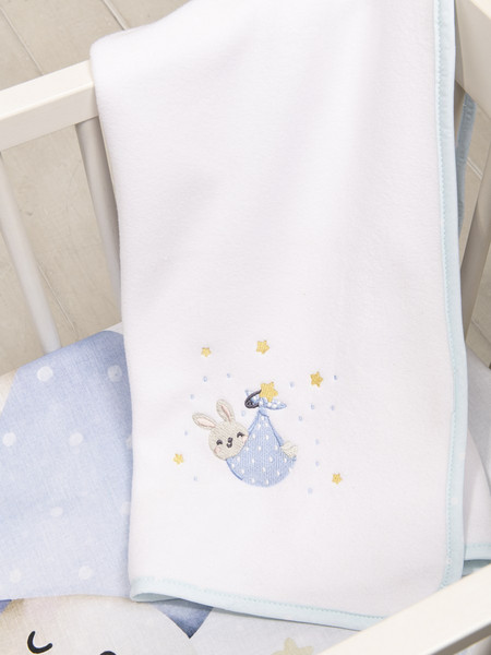 Nima Little Mister Κουβέρτα Αγκαλιάς Fleece 80x110 Λευκή