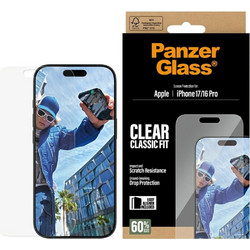 PanzerGlass Classic Fit w/ EasyAligner Tempered Glass (iPhone 17 / 16 Pro)