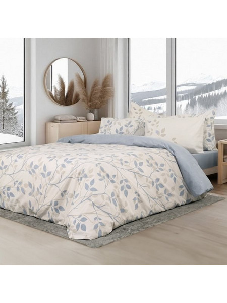 Nima Σετ Σεντόνια Μονά Φανελένια 170x260 High Up Beige Blue