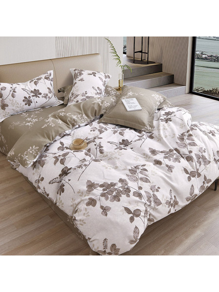 Beauty Home Σετ Σεντόνια Υπέρδιπλα Βαμβακοσατέν 230x260 Alcestis Art 12275 Μόκα