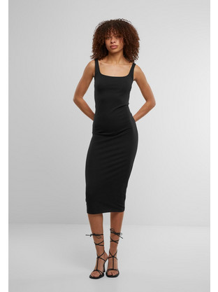 Urban Classics Midi Καλοκαιρινό Καθημερινό Φόρεμα Μαύρο TB7180-00007