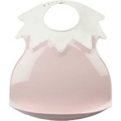 Thermobaby Soft Arlequin Αδιάβροχη Σαλιάρα Πλαστική με Κουμπί 4m+ Ροζ
