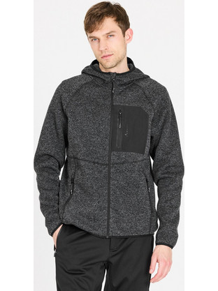 Whistler Ανδρική Ζακέτα Fleece με Κουκούλα και Φερμουάρ Μαύρη W241915