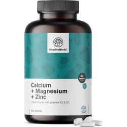HealthyWorld Calcium Magnesium & Zinc 400 Ταμπλέτες