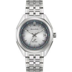Bulova Jet Star Ανδρικό Ρολόι με Ασημί Μεταλλικό Μπρασελέ 96B472