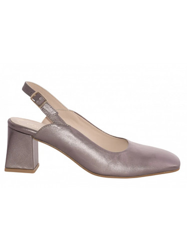 Relax Anatomic Ανατομικές Γόβες Slingback Δερμάτινες με Χοντρό Χαμηλό Τακούνι Μπρονζέ H-62008-90