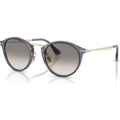 Persol PO3166S 123932 Γυναικεία Γυαλιά Ηλίου Στρογγυλά Ασημί Μαύρο με Μαύρο Φακό