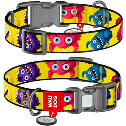 Waudog Furry Monsters Κολάρο Σκύλου Κίτρινο 2x28-40cm