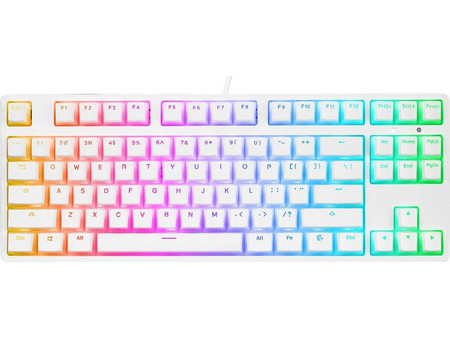 Rampage Ghost Μηχανικό Gaming Πληκτρολόγιο TenKeyLess με Huano Red Διακόπτες RGB White