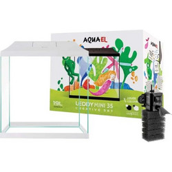 Aquael Leddy Mini 30 Ενυδρείο Ψαριών με Φίλτρο 12.6lt Λευκό Διαφανές
